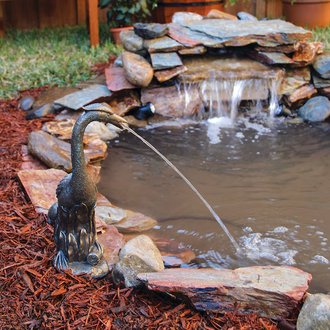 Bronze Ceramic Pond Spitters in the Pond